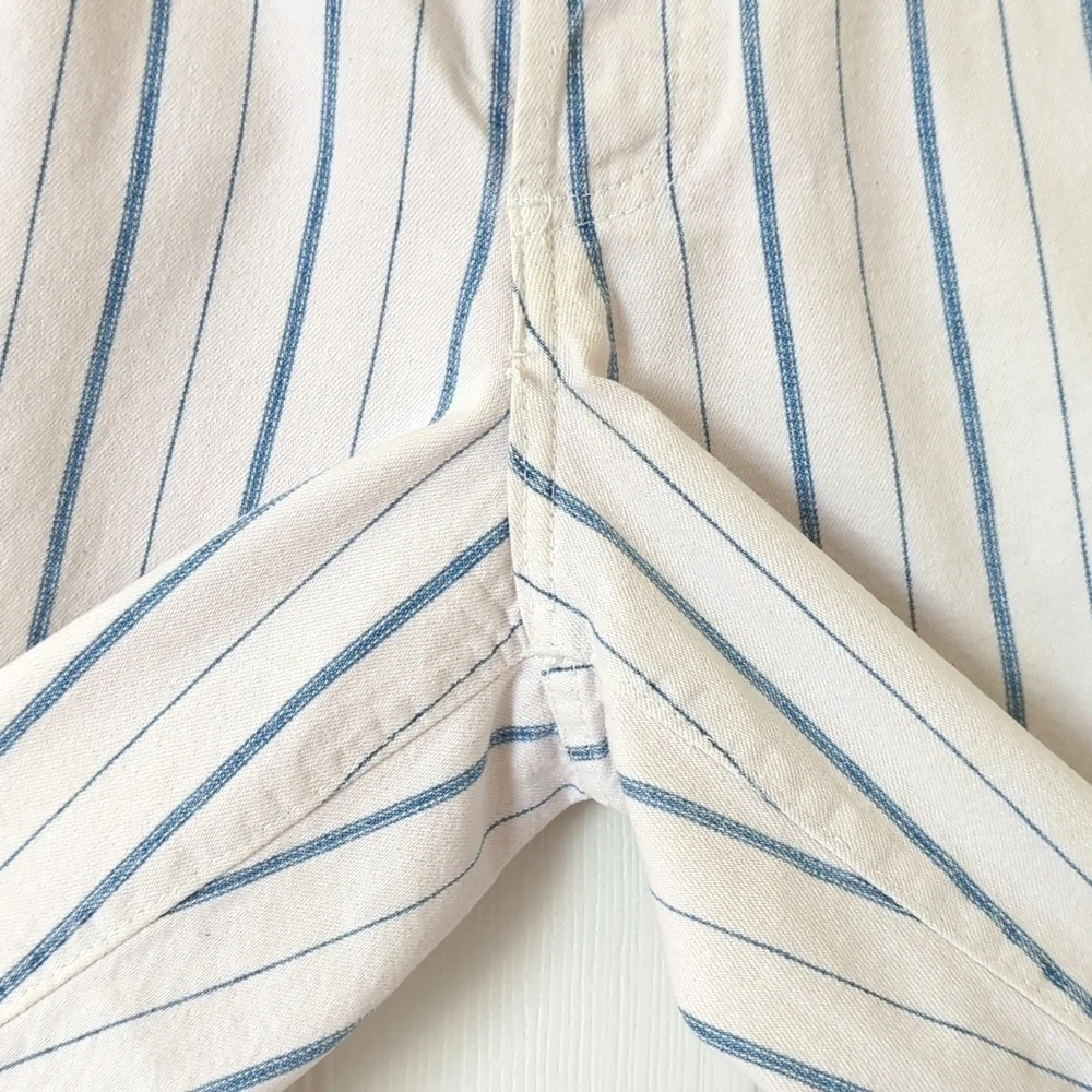 Guess by Georges Marciano 80's Vintage Relaxed High Rise Striped Jean Shorts 2